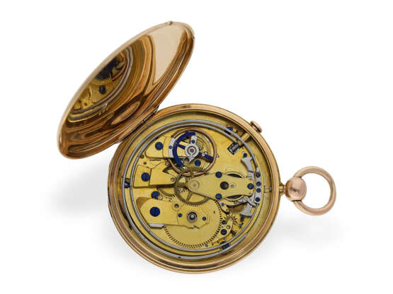 Taschenuhr: extrem seltene Goldsavonnette mit Rubinzylinder und Repetition, Breguet No.155, Paris 1836 - photo 3