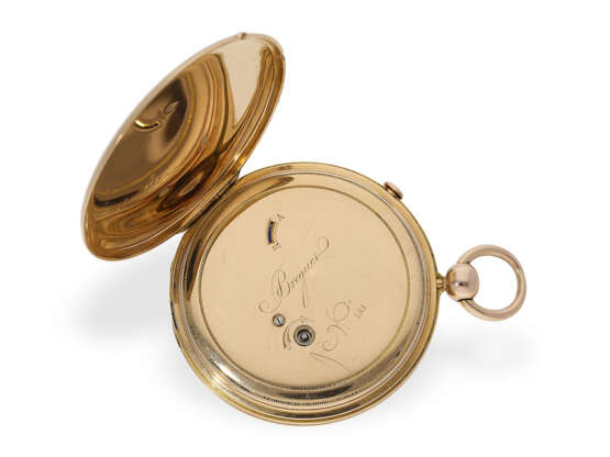 Taschenuhr: extrem seltene Goldsavonnette mit Rubinzylinder und Repetition, Breguet No.155, Paris 1836 - Foto 4