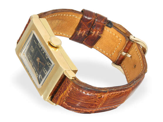 Armbanduhr: extrem seltene "oversize" 8 Day Herrenuhr mit schwarzem Zifferblatt, Tiffany & Co. ca. 1930-1935 - Foto 5