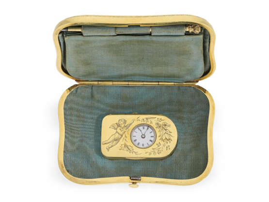 Box: Gold/Emaille-Box mit versteckter Uhr und Geldfach, Genf um 1840, Ausnahmequalität!!! - Foto 5