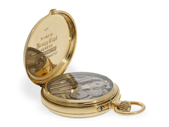 Taschenuhr: äußerst seltenes, hochfeines Chronometer mit 5-Minuten-Repetition, Henry Capt Geneve - photo 3