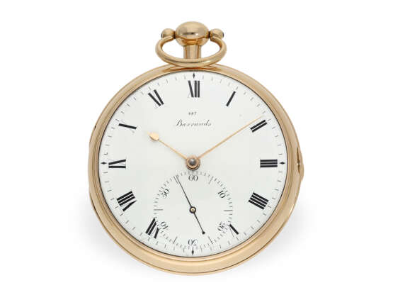 Taschenuhr: hochfeines englisches Taschenchronometer, Barraud's London No. 487, Hallmarks 1810 - фото 1