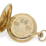 Taschenuhr: schwere, hochfeine 18K Zenith Goldsavonnette "Grande Sonnerie Carillon Minutenrepetition", ca.1900 - Foto 3