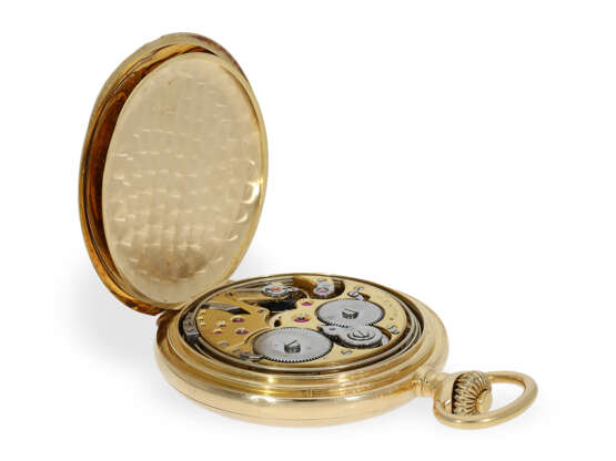 Taschenuhr: schwere, hochfeine 18K Zenith Goldsavonnette "Grande Sonnerie Carillon Minutenrepetition", ca.1900 - Foto 4
