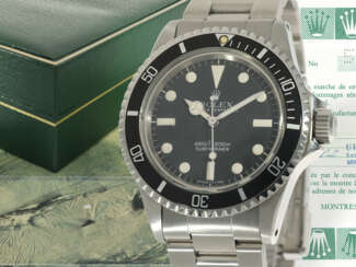 Armbanduhr: sehr schöne Rolex Submariner No Date "Maxi Dial", REF 5513, Fullset, LC100, 1982