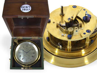Marinechronometer: hochfeines Marinechronometer, königlicher Uhrmacher DENT LONDON No. 2837, ca. 1860