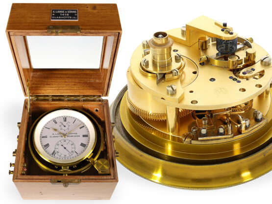 Marine-Chronometer: seltenes A. Lange & Söhne Marinechronometer No.1418 im Originalzustand, ca. 1945 - photo 1