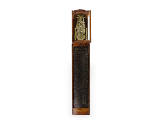 Wanduhr: sehr seltene japanische Pillar-Clock "Shaku Dokei" mit Koordinatenzifferblatt "Nami-Ita", ca.1820 - Foto 2