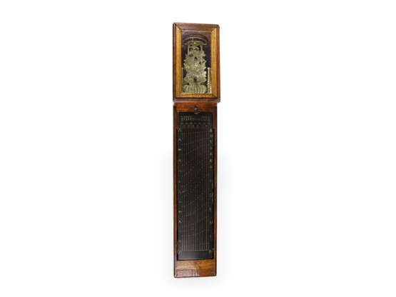Wanduhr: sehr seltene japanische Pillar-Clock "Shaku Dokei" mit Koordinatenzifferblatt "Nami-Ita", ca.1820 - photo 6