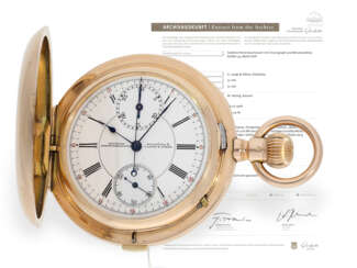 Bedeutende große Glashütter Savonnette mit Chronograph "Compteur", A. Lange & Söhne Glashütte, No.51106, hergestellt 1908