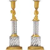 A PAIR OF RUSSIAN ORMOLU AND MOLDED GLASS CANDLESTICKS - photo 3