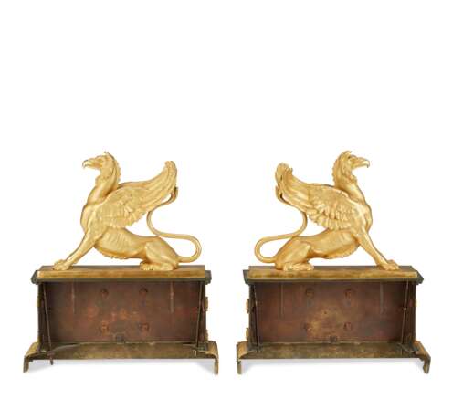 A PAIR OF FRENCH ORMOLU AND PATINATED-BRONZE CHENETS - photo 2