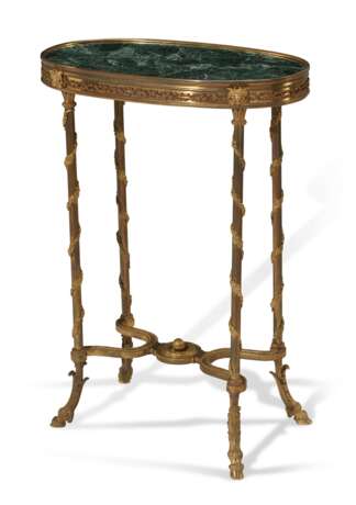 A FRENCH ORMOLU-MOUNTED AND GREEN MARBLE GUERIDON - photo 1