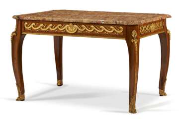 A FRENCH ORMOLU-MOUNTED MAHOGANY LOW TABLE