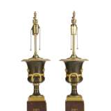 A PAIR OF FRENCH ORMOLU, PATINATED BRONZE AND ROUGE GRIOTTE MARBLE VASES, MOUNTED AS LAMPS - photo 4