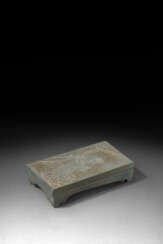 A SHE RECTANGULAR INKSTONE AND COVER