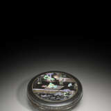 A FINELY DECORATED LAC BURGAUT&#201; CIRCULAR BOX AND COVER - photo 1