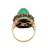 Damenring mit 1 Smaragd und 13 Altschliffdiamanten - photo 4