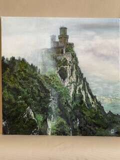Картина маслом „храм на горе“, Leinwand auf dem Hilfsrahmen, авторская техника, Realismus, Russland, 2022 - Foto 2