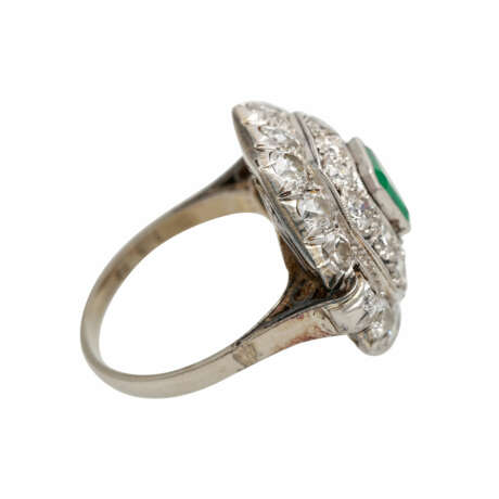 Belle Epoque Ring mit Smaragd und Diamanten - Foto 3