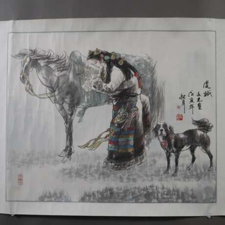 Chinesisches Rollbild -Zhao, Wenyuan (geb. 1946) - photo 1