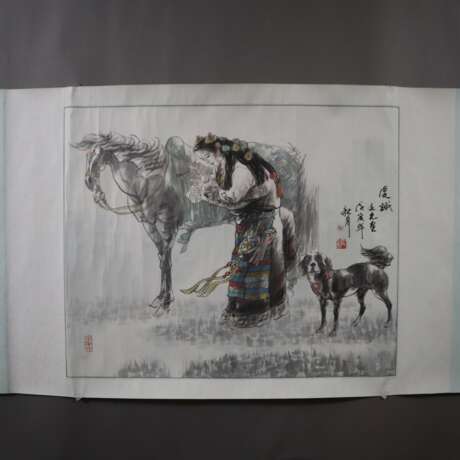 Chinesisches Rollbild -Zhao, Wenyuan (geb. 1946) - Foto 7