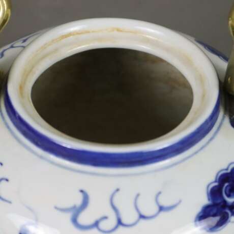 Teekanne mit Blaumalerei - Foto 3