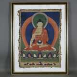 Thangka mit zentraler Darstellung des Buddha Shakyamuni - Foto 4
