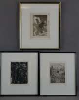 Drei Radierungen aus dem Mappenwerk 