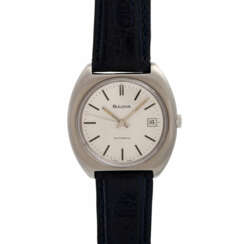 BULOVA Vintage Herrenuhr, ca. 1970/80er Jahre. Edelstahl.