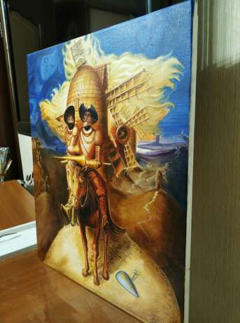 Видения Дон Кихота Canvas on the subframe Oil Surrealism Mythological painting Россия Новокузнецк 2022 - photo 3