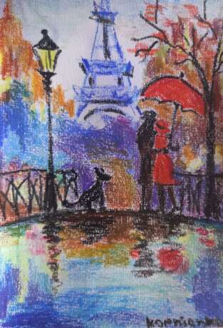 Love in the Paris Paper Oil pastel Contemporary art импресионизм Украина - Швеция 2023 - photo 1