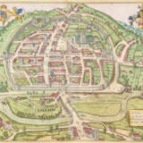 BRAUN, GEORG UND HOGENBERG, FRANZ (NACH) 1541 Köln bzw. 1535 Mechelen - 1622 Köln bzw. 1590 Köln ZWEI KUPFERSTICHE: 'CIVITAS EXONIAE (VULGO EXCESTER) URBS (...)' UND 'YORKE / SHROWESBURY / LANCASTER / RICHMONT' - фото 1