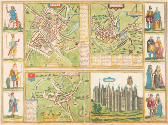 BRAUN, GEORG UND HOGENBERG, FRANZ (NACH) 1541 Köln bzw. 1535 Mechelen - 1622 Köln bzw. 1590 Köln ZWEI KUPFERSTICHE: 'CIVITAS EXONIAE (VULGO EXCESTER) URBS (...)' UND 'YORKE / SHROWESBURY / LANCASTER / RICHMONT' - фото 2