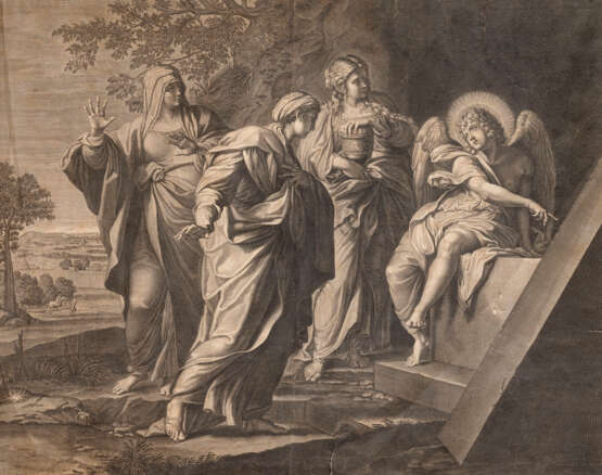 ETIENNE GANTREL 1646 Toul od. Metz - 1706 Paris DIE DREI MARIEN AM GRAB DES AUFERSTANDENEN CHRISTUS (NACH ANNIBALE CARRACCI) - фото 1