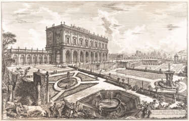 GIOVANNI BATTISTA PIRANESI 1720 Venedig - 1778 Rom 'VEDUTA DELLA VILLA DELL'EMO. SIGN. CARD. ALESANDRO ALBANI FUORI DI PORTA SALARIA'