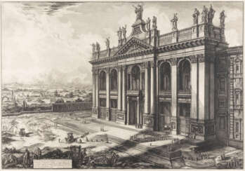 GIOVANNI BATTISTA PIRANESI 1720 Venedig - 1778 Rom 'VEDUTA DELLA FACCIATA DELLA BASILICA DI S. GIOVANNI LATERANO, ARCHITETTURA DI ALESSANDRO GALLILEI (...)'