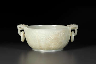 A WHITE JADE &#39;MARRIAGE&#39; BOWL