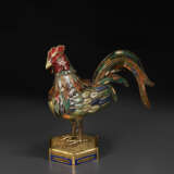 A RARE CLOISONN&#201; AND CHAMPLEV&#201; ENAMEL ROOSTER-FORM CENSER - фото 1
