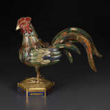 A RARE CLOISONN&#201; AND CHAMPLEV&#201; ENAMEL ROOSTER-FORM CENSER - photo 3
