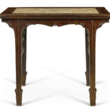 A BEIGE STONE-INSET LACQUERED JUMU WINE TABLE - фото 1