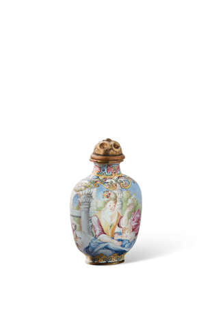 A RARE AND FINELY DECORATED BEIJING ENAMEL SNUFF BOTTLE - Foto 4