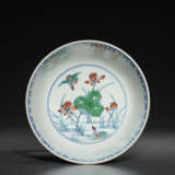 A RARE AND FINELY DECORATED DOUCAI `DUCKS AND LOTUS POD` BOWL - фото 3