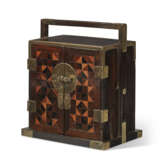 A SMALL RARE BOXWOOD, HUANGHUALI, JICHIMU, TIELIMU AND WUMU PARQUETRY ZITAN CHEST - photo 1