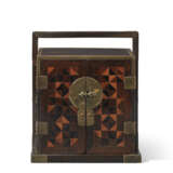 A SMALL RARE BOXWOOD, HUANGHUALI, JICHIMU, TIELIMU AND WUMU PARQUETRY ZITAN CHEST - photo 2