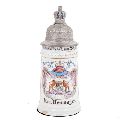 Souvenir jug Bavaria - Crowned pewter lid mount, - фото 2