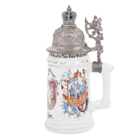 Souvenir jug Bavaria - Crowned pewter lid mount, - фото 3