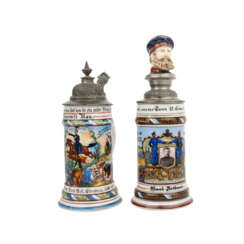 Convolute souvenir mugs Bavaria - Würzburg and Regensburg,