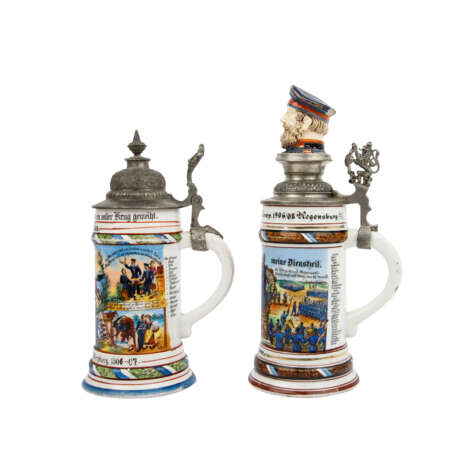 Convolute souvenir mugs Bavaria - Würzburg and Regensburg, - photo 2