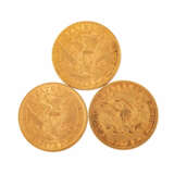 USA - 7 x 5 dollars 1882/1909, GOLD, - фото 5